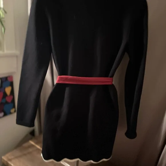 Talbots open black cardigan with white trim size POS belt not included - Picture 6 of 10